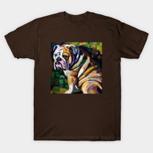 English Bulldog in the style of Cezanne T-Shirt